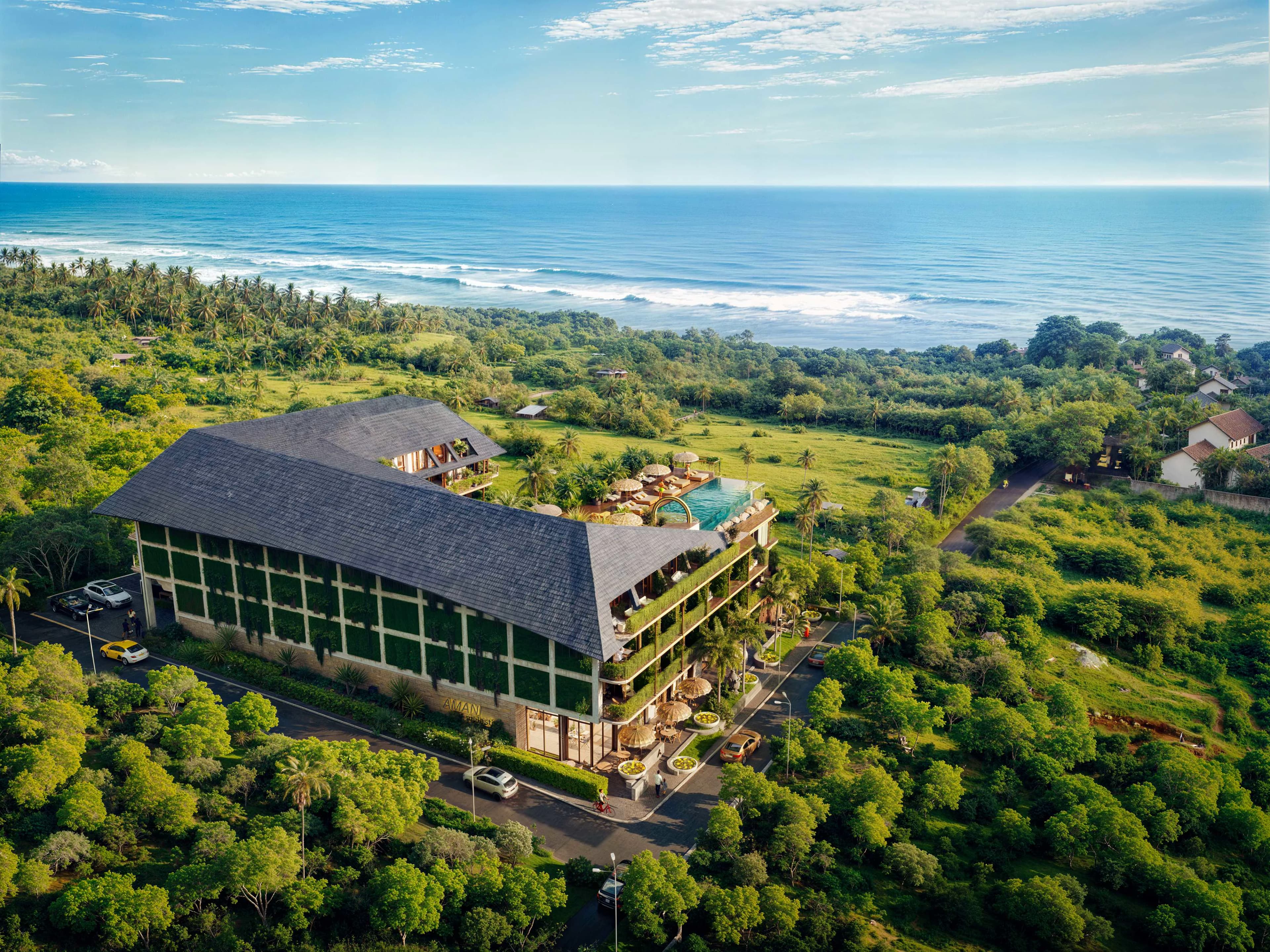 Amani Melasti aerial masterplan view near Melasti coastline