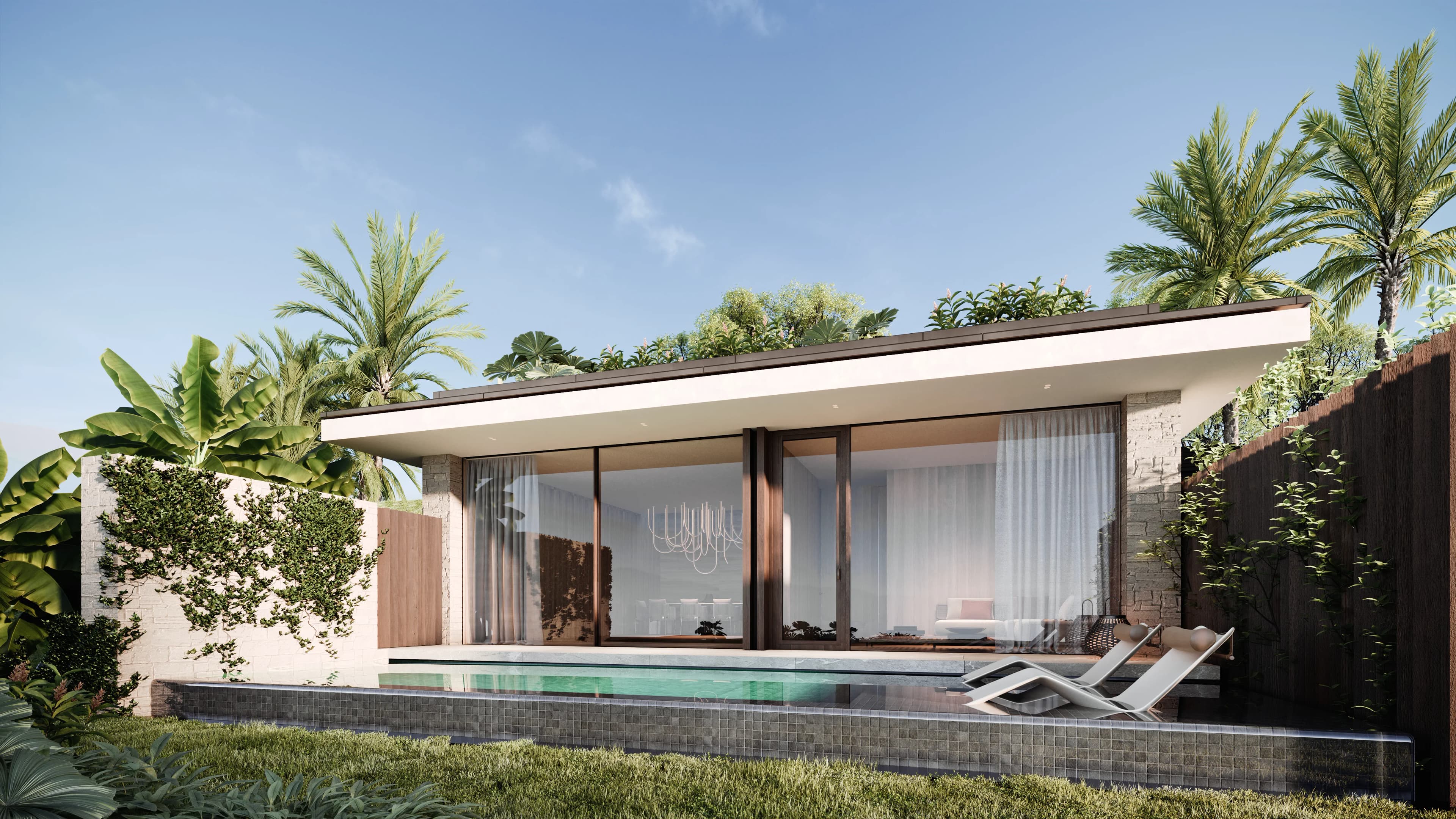 Hillside cluster of OceaniQ Nusa Penida villas with tiered architecture